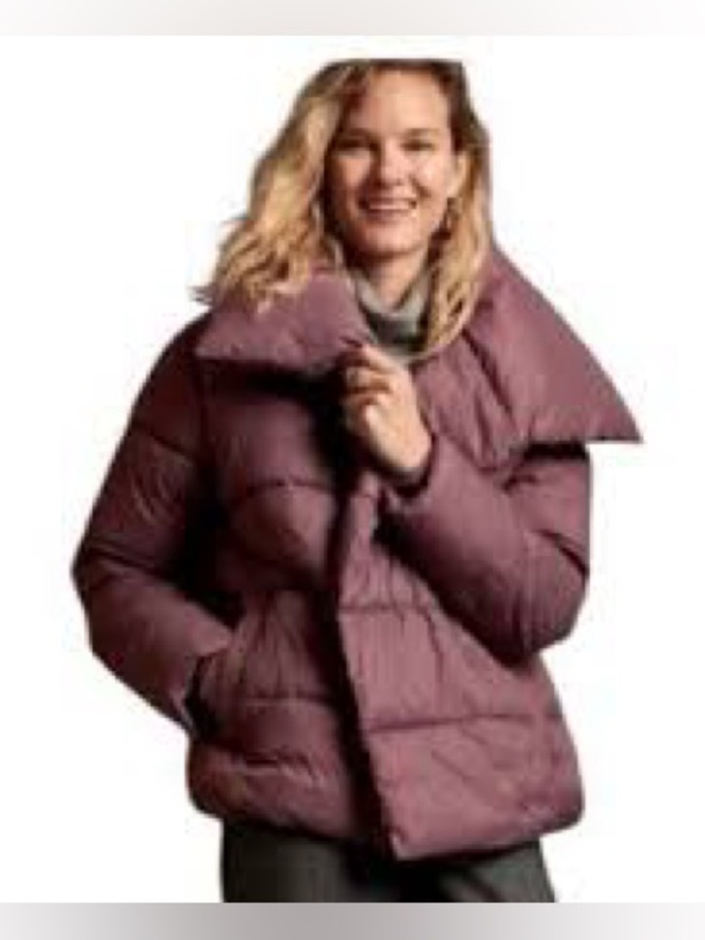 Banana Republic Quilted Water Resistant Puffer Jacket in Burgundy
